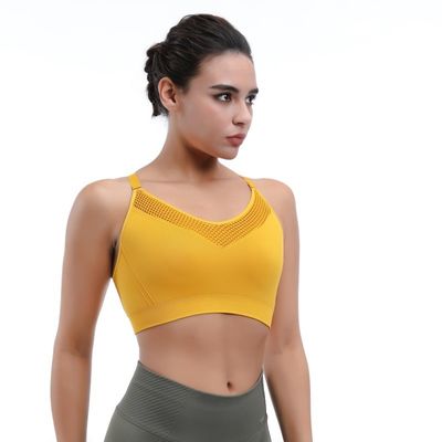 Sustanon de deporte de yoga sin costura Racerback y correas ajustables para la comodidad