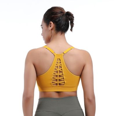 Sustanon de deporte de yoga sin costura Racerback y correas ajustables para la comodidad