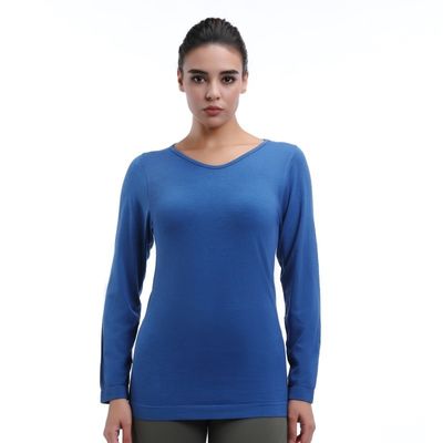 Camisa de entrenamiento de mujeres de manga larga de ajuste suelto Revestimiento de lana a prueba de viento para actividades al aire libre