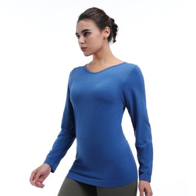Camisa de entrenamiento de mujeres de manga larga de ajuste suelto Revestimiento de lana a prueba de viento para actividades al aire libre
