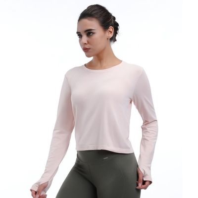 Camiseta de manga larga cortada con agujeros en el pulgar Ligera ventilada Estilo