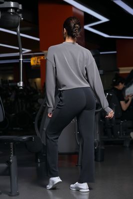 Pantalones de lujo de alta altura con bolsillos a prueba de sentadillas de diseño amigable con el teléfono